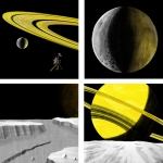 Вид с Энцелада на Сатурн